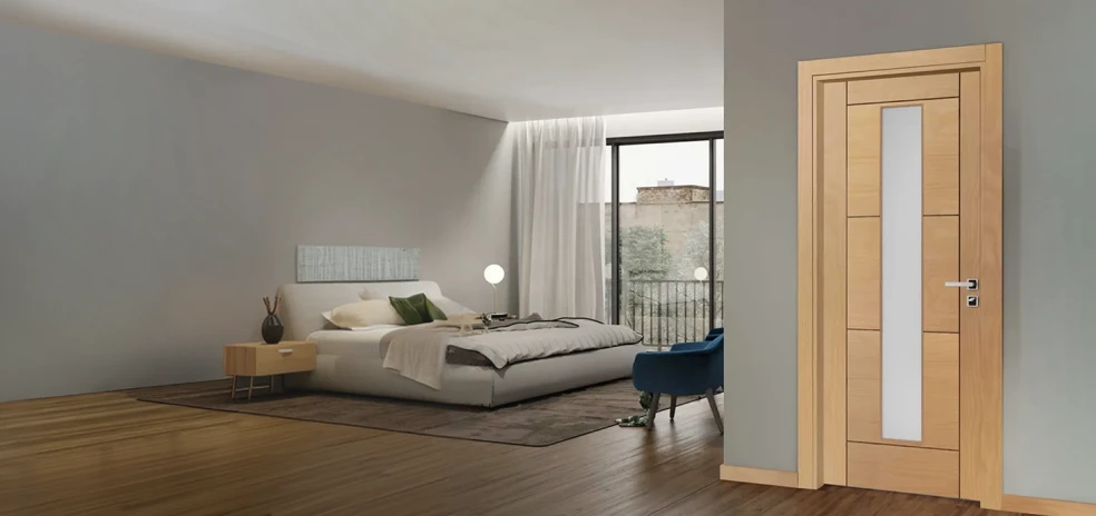 Quarto com porta carvalho
